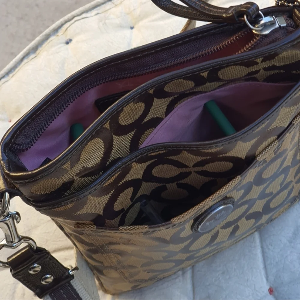 Coach Brown and Tan Crossbody Bag